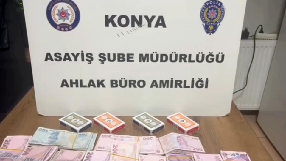 Konya’da polis ekiplerinden kumar operasyonu